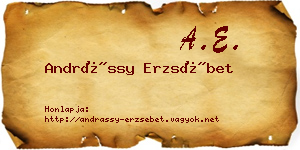 Andrássy Erzsébet névjegykártya