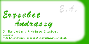 erzsebet andrassy business card