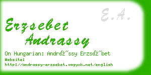 erzsebet andrassy business card